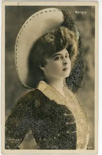 Glitzer Ak Schauspielerin Élise de Vère, Portrait, Marigny