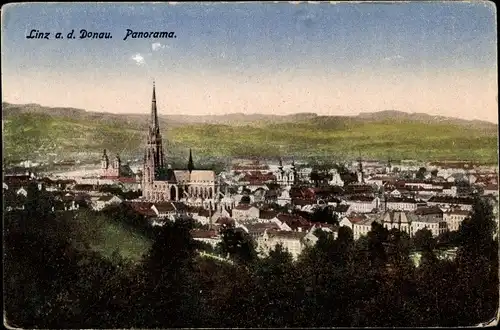 Ak Linz an der Donau Oberösterreich, Gesamtansicht