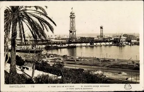 Ak Barcelona Katalonien Spanien, Hafen von Miramar