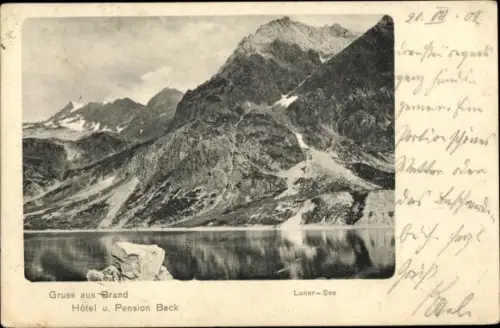 Ak Brand Vorarlberg, Lüner-See, Hotel und Pension Beck