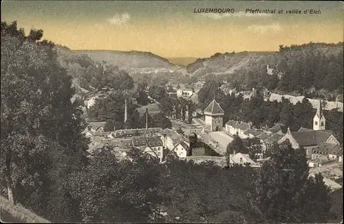 Ak Pfaffenthal Luxemburg, Panorama, Eichtal