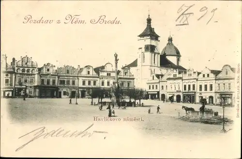 Ak Havlíčkův Brod Německý Brod Deutschbrod Region Hochland, Marktplatz