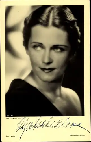 Ak Schauspielerin Olga Tschechowa, Portrait, Ross Verlag, Autogramm