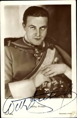 Ak Schauspieler Willy Fritsch, Portrait, Autogramm