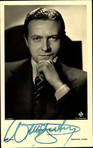 Ak Schauspieler Willy Fritsch, Portrait, Ross Verlag, Autogramm