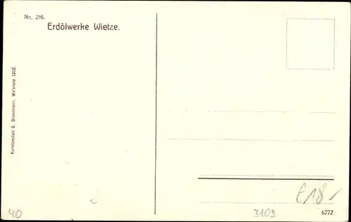 Ak Wietze in der Lüneburger Heide, Erdölwerke, Bohrtürme