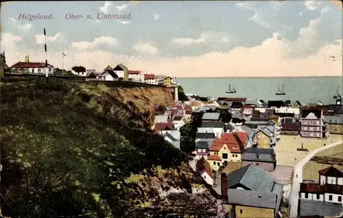 Ak Helgoland in Schleswig Holstein, Ober- unnd Unterland