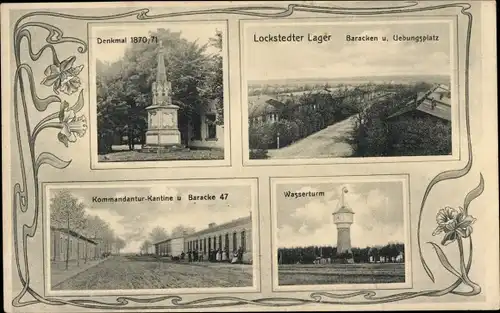 Ak Lockstedt in Holstein, Lockstedter Lager, Denkmal, Wasserturm, Baracken