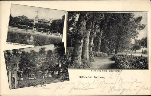 Ak Haffkrug Scharbeutz Ostholstein, Hotel Elisabethbad, Prinzenhaus, Park