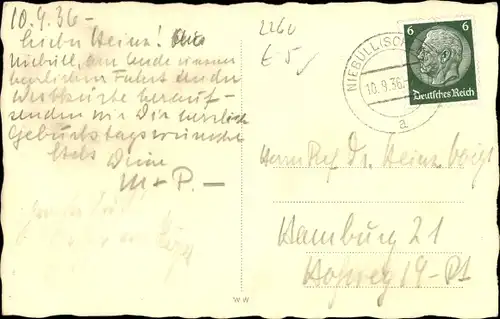 Ak Niebüll in Nordfriesland, Gottesberg, Reetdachhaus