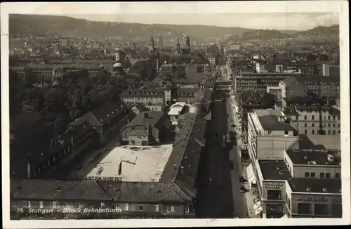 Ak Stuttgart in Württemberg, Blick vom Bahnhofturm