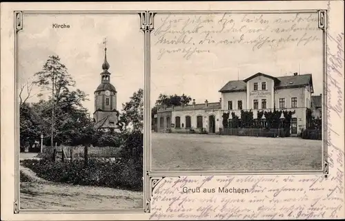 Ak Machern in Sachsen, Kirche, Gasthaus