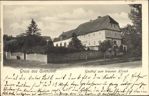 Ak Quenstedt Arnstein im Südharz, Gasthof zum braunen Hirsch