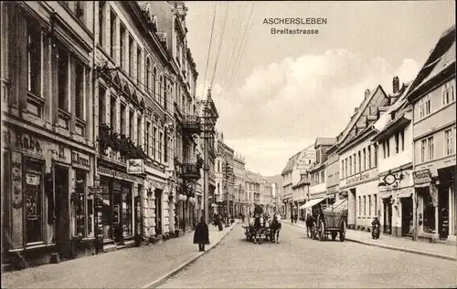 Ak Aschersleben im Salzlandkreis, Breitestraße, Gasthaus zur Börse, Geschäfte