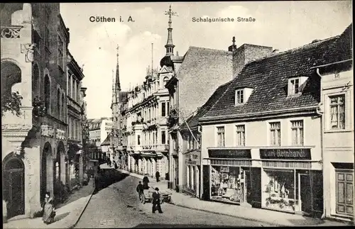 Ak Köthen in Anhalt, Schalaunische Straße, Geschäft Carl Reinhardt