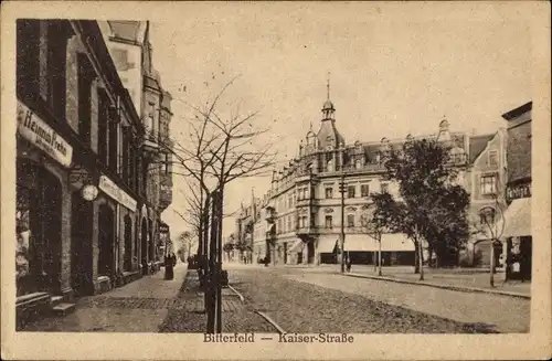 Ak Bitterfeld in Sachsen Anhalt, Kaiserstraße, Geschäfte