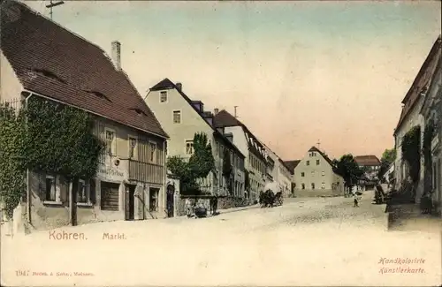 Ak Kohren Sahlis Frohburg in Sachsen, Markt