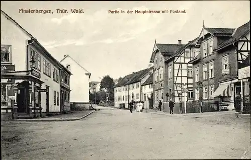 Ak Finsterbergen Friedrichroda im Thüringer Wald, Hauptstraße, Postamt