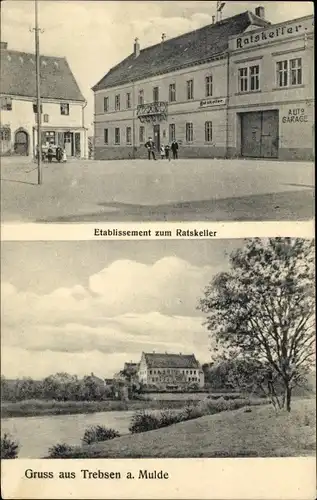 Ak Trebsen an der Mulde, Etablissement zum Ratskeller