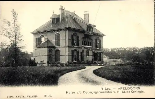 Ak Apeldoorn Gelderland, Huize v/d Opperjagermeester v. H. M. de Koningin