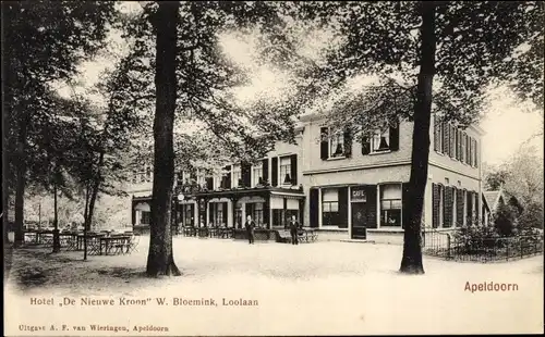 Ak Apeldoorn Gelderland, Hotel De Nieuwe Kroon, W. Bloemink, Loolaan