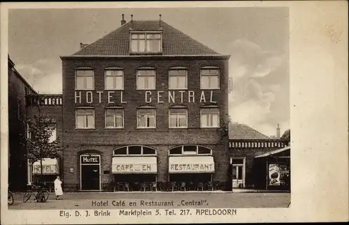 Ak Apeldoorn-Gelderland, Hotel Café Restaurant Central, Marktplein 5