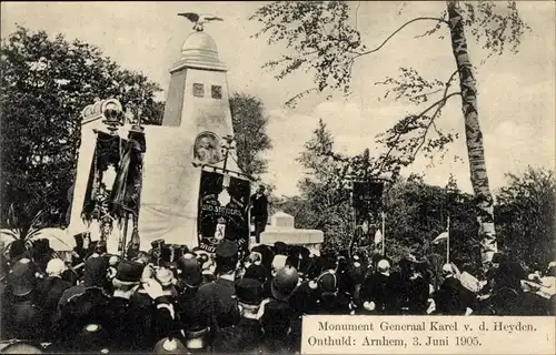 Ak Arnhem Gelderland Niederlande, Denkmal General Karel vd Heyden