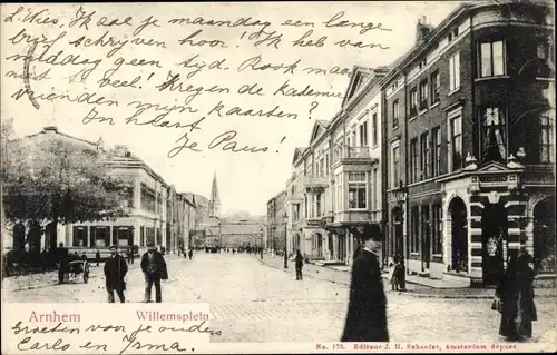 Ak Arnhem Gelderland Niederlande, Willemsplein