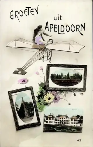 Ak Apeldoorn Gelderland, Gedenknaald, Park