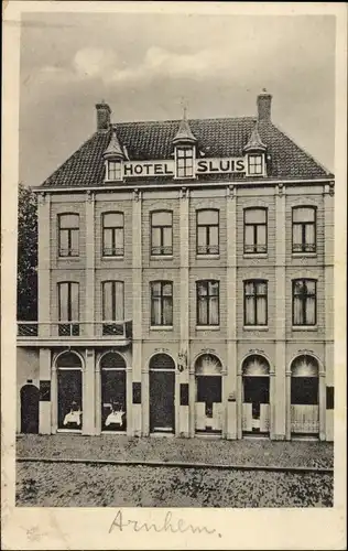 Ak Arnhem Gelderland Niederlande, Hotel Sluis