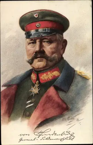 Künstler Ak Renatus, Otto, Generalfeldmarschall Paul von Hindenburg, Portrait