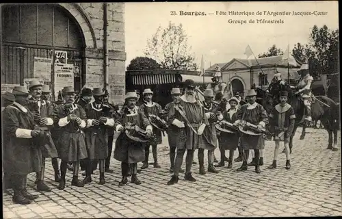 Ak Bourges Cher, Fête de l´Argentier Jacques Coeur, Groupe de Ménestrels