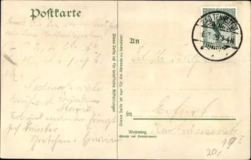 Litho Bad Tennstedt in Thüringen, St. Trinitatis Kirche, Schützenhaus, Bahnhof,Osthofer Tor,Gasthaus