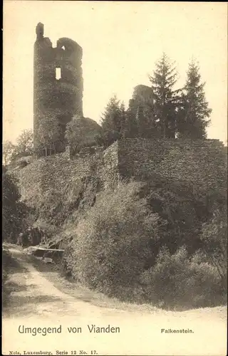 Ak Vianden Luxemburg, Falkenstein
