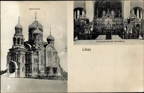 Ak Liepaja Libau Lettland, Kathedrale, Innenansicht