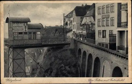 Ak Helgoland in Schleswig Holstein, Falm, Fahrstuhl