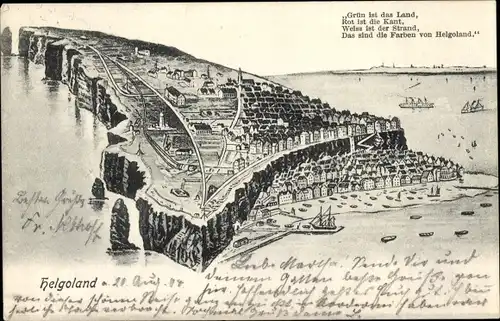 Ak Helgoland in Schleswig Holstein, Vogelschau, Insel