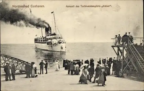 Ak Nordseebad Cuxhaven, Turbinendampfer Kaiser