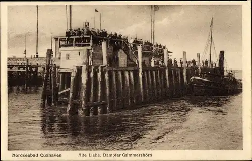 Ak Nordseebad Cuxhaven, Alte Liebe, Dampfer Grimmershörn