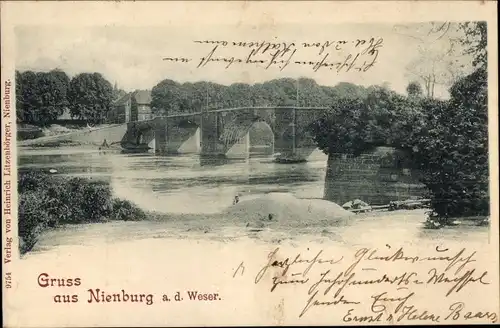 Ak Nienburg an der Weser, Brücke