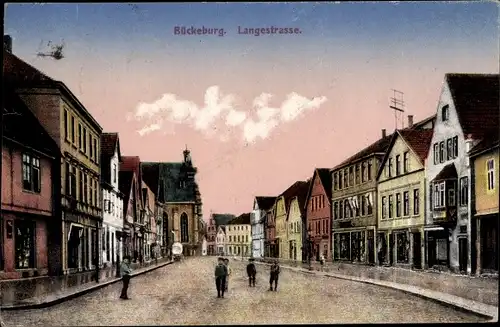 Ak Bückeburg im Kreis Schaumburg, Langestraße, Kinder