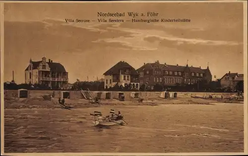 Ak Wyk auf Föhr Nordfriesland, Villa Seerose, Villa Seestern, Hamburgische Kinderheilstätte