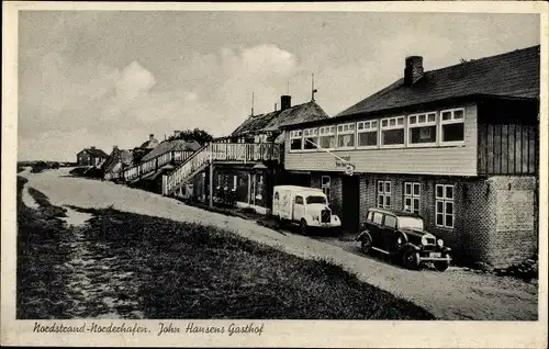 Ak Nordstrand in Nordfriesland, Norderhafen, John Hansens-Gasthof