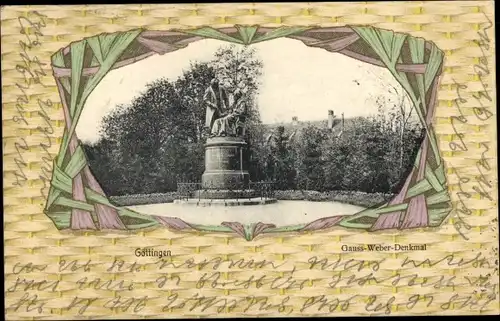 Passepartout Ak Göttingen, Gauss-Weber-Denkmal
