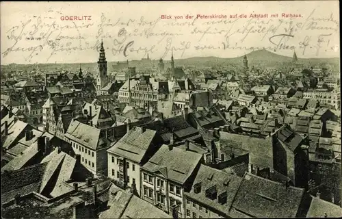 Ak Zgorzelec Görlitz Schlesien, Peterskirche, Altstadt, Rathaus
