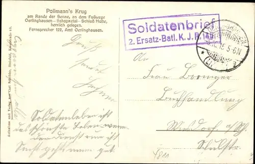 Ak Lipperreihe Oerlinghausen in Lippe, Pollmanns Krug