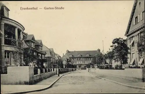 Ak Frankenthal in Rheinland Pfalz, Blick in die Garten Straße, Häuser