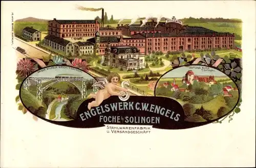 Litho Foche Solingen in Nordrhein Westfalen, Engelswerk C.W. Engels, Stahlwarenfabrik