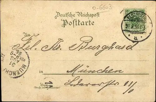 Litho Elsterberg an der Weißen Elster Vogtland, Partie aus dem Steinigt, Elsterthalbrücke, Ortschaft