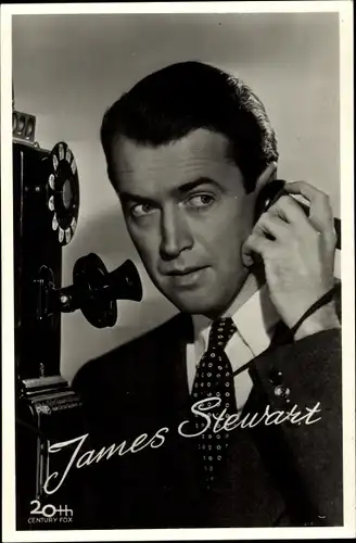 Ak Schauspieler James Stewart, Portrait, Telefon, Autogramm